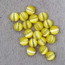 6MM ROUND CABOCHON CAT'S EYE YELLOW (20PCS/BAG)